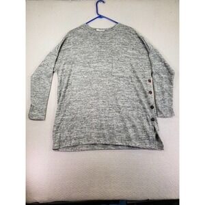 REB in J. Sweater Womens Large Gray Long Sleeve Polyester Pullover Classicore